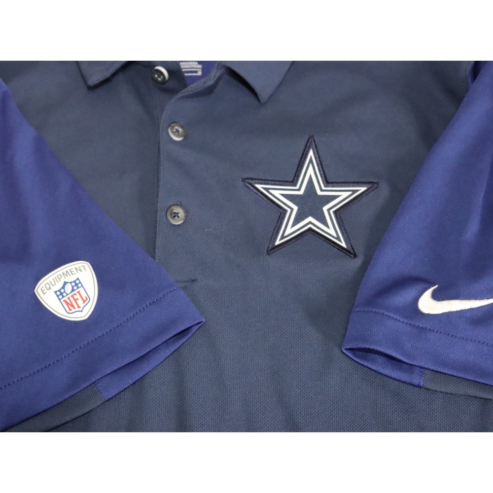 NIKE Dri Fit Dallas Cowboys NFL Equipment Training 2-tone Polo Shirt Mens Size M - Picture 4 of 5